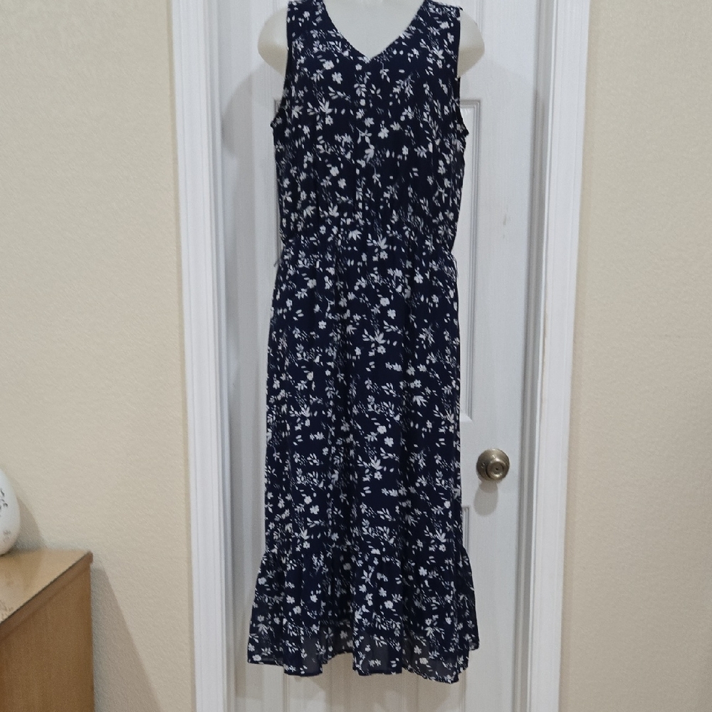 Jane and Delancey Navy Floral Midi Dress
